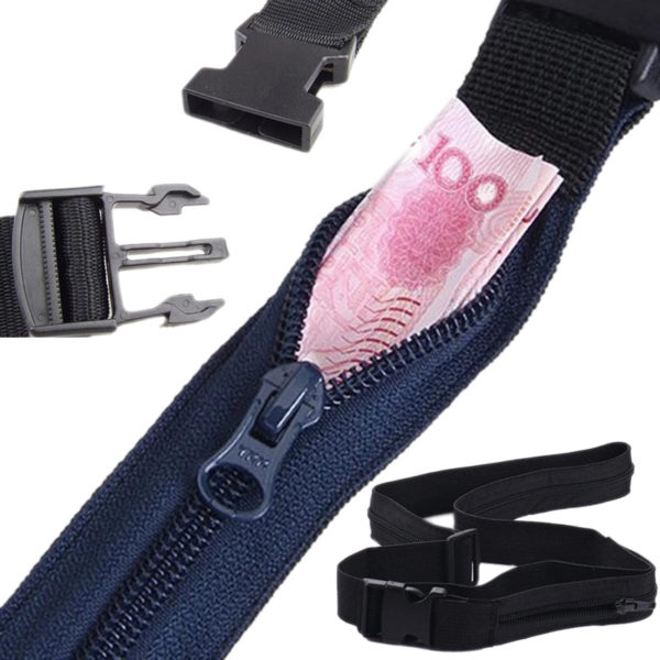 Belt with Hidden Zipped Pocket
