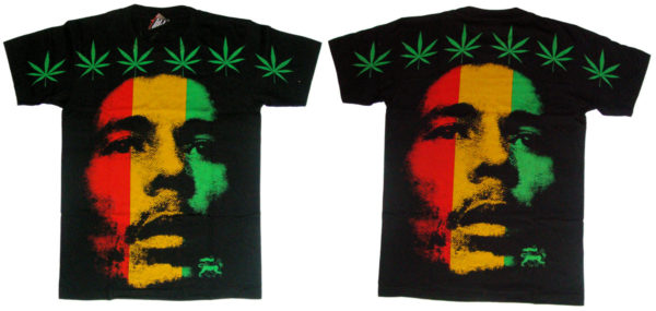 Bob Marley & Marijuana Leaves T-Shirt