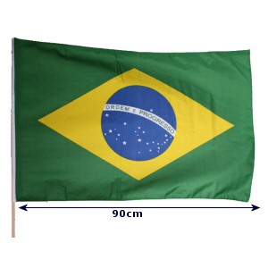 Brazil with Wood Rod - 90cm Flag