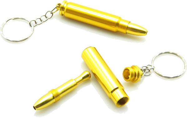Bullet Keychain with Sniffing Straw