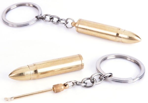 Bullet keychain with mini spoon