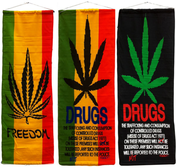 Cannabis Leaf Vertical Flag