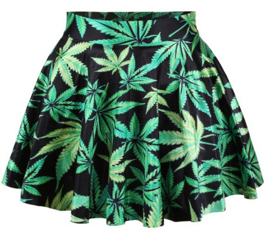 Cannabis Leaves Miniskirt