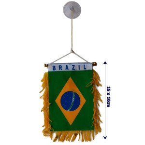 Car Banner Brazilian Flag