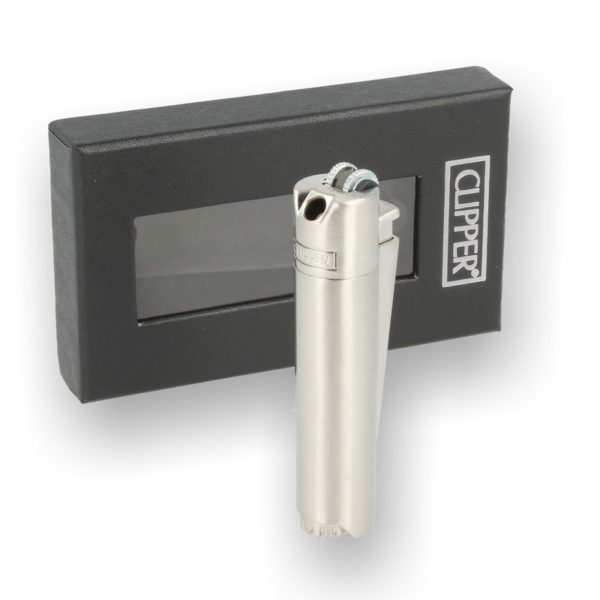 Clipper Metallic Pipe Lighter with Case