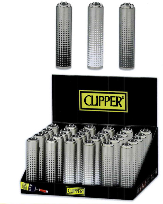 Clipper Micro Metal Case Dots Black & White