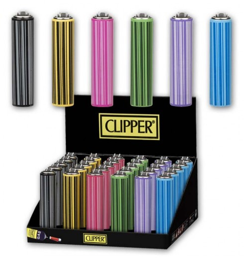 Clipper Micro Metal Case Vertical Stripes