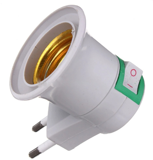 Eu Plug with Switch and E27 bulb socket