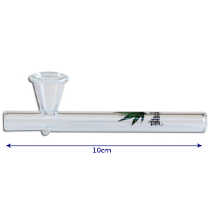 Glass Shotgun Pipe with Leaf 10cm