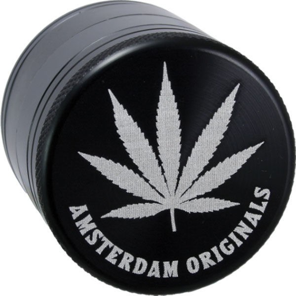 Grinder with Sieve 50mm Marijuana Leaf Amsterdam