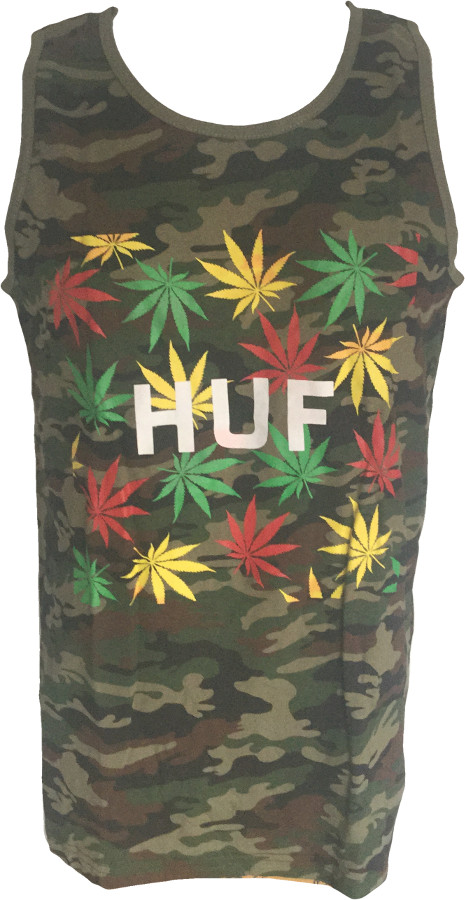 High Cannabis Rasta Leaves Camouflage Man Tank top