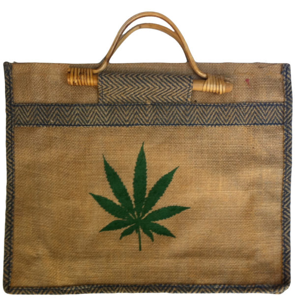 Jute Shopping Bag with Leaf