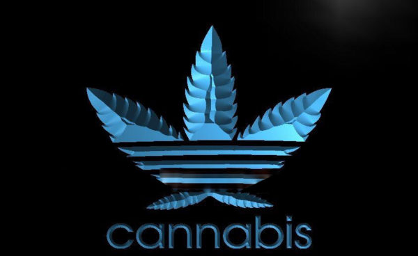 LED Picture Cannabis Adidas Style