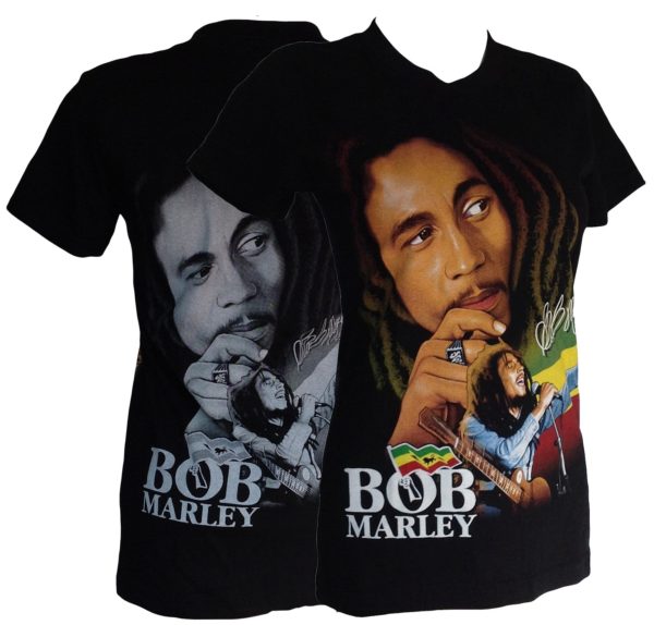 Lady T-Shirt Bob Marley w Rasta Flag