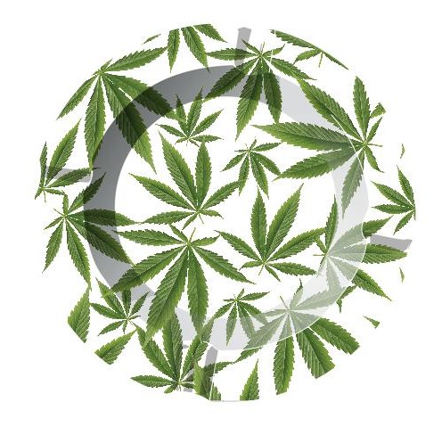 Marijuana Leaves Tin Metal Ashtray [ACC-560]