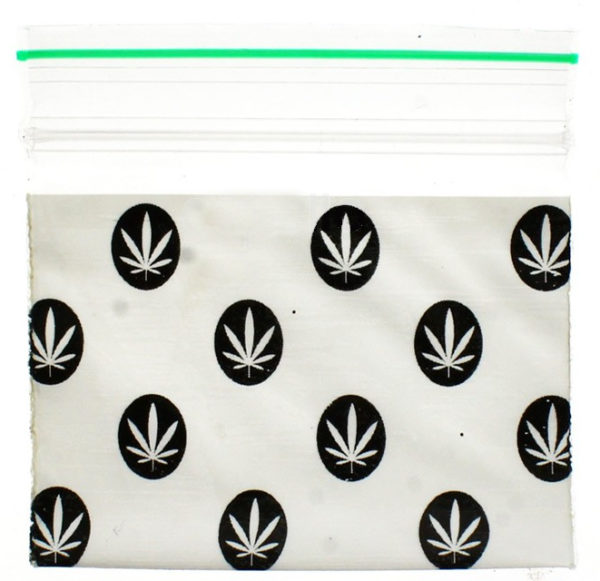 Marijuana Leaves Zip Bags 50x50mm