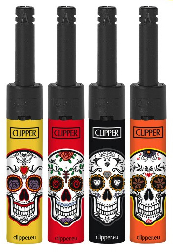 Mini Gas lighter Clipper Mexican Skulls