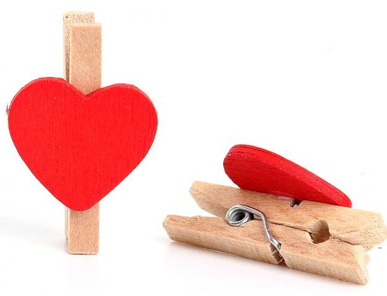 Mini Wooden Peg Heart