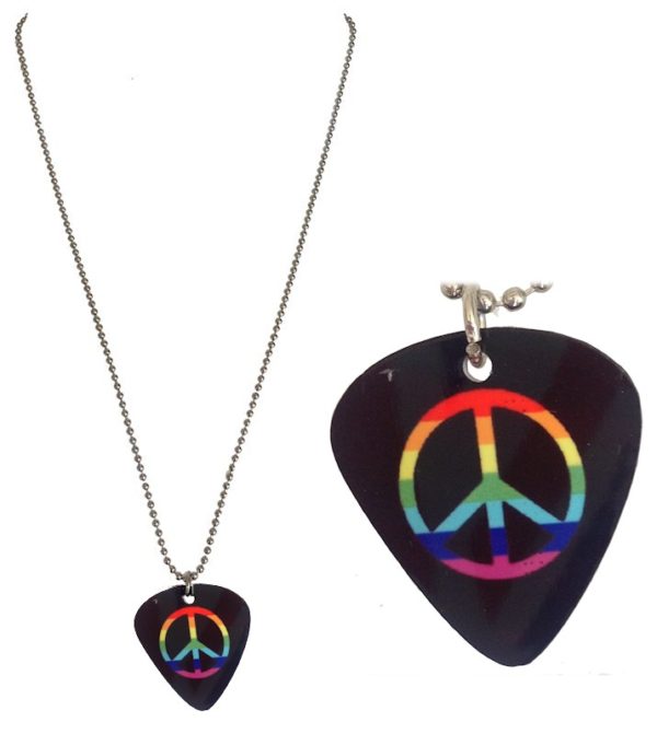 Necklace Guitar Pick Peace Symbol