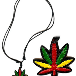Necklace Pendant Cannabis Leaf Rasta [NKFCR]
