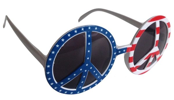 Party Glasses Peace Symbol USA Flag