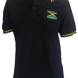 Polo Shirt w Jamaica Flag and Stripes