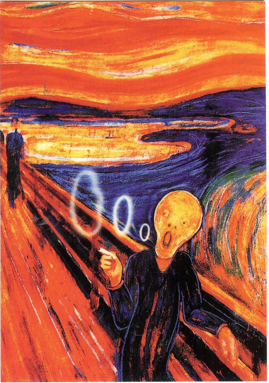 Postcard Munch The Scream Smoking