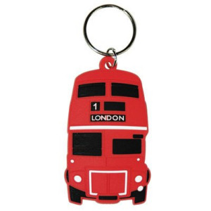 Red Bus Rubber Key Ring