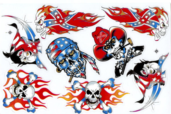 Skull Confederate Stickers
