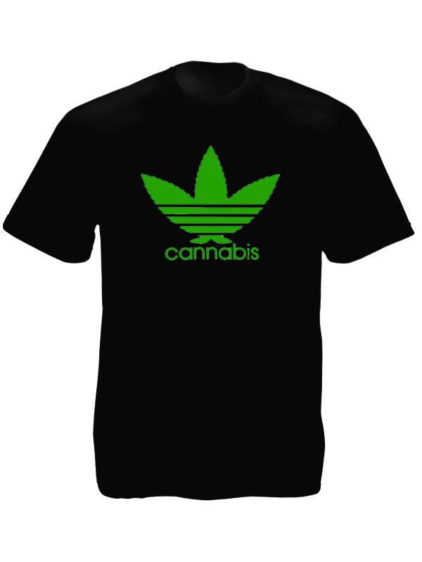 Adidas Cannabis Logo Black Tee-Shirt