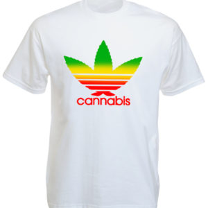 Adidas Logo Cannabis White Tee-Shirt
