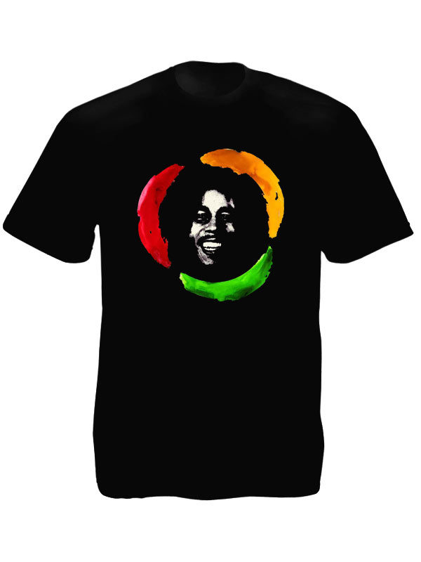 Happy Bob Marley Black Tee-Shirt