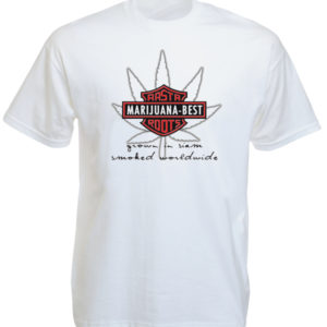 Harley Davidson Marijuana Best Rasta Roots White Tee-Shirt