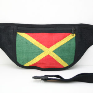 Flat Waist Bag Jamaica Flag Black Clip Strap Thin Waist Bag 16x8 inches