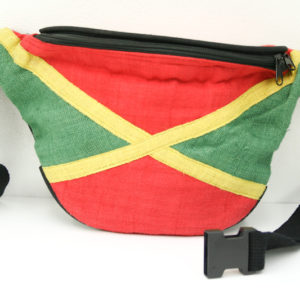 Waist Bag Jamaica Flag Design Black Clip Strap Waist Bag 13x8 inches