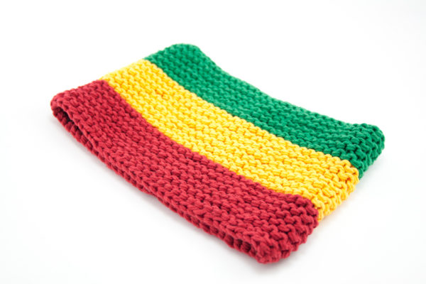 Rasta Headband Crochet Large for Dreadlocks Hair Green Yellow Red 6 Inches