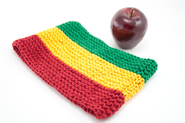 Rasta Headband Crochet Large for Dreadlocks Hair Green Yellow Red 6 Inches