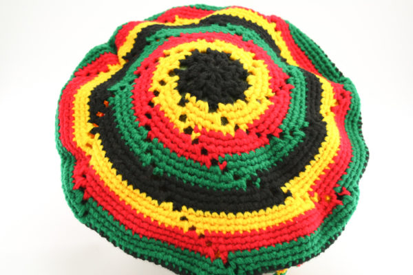 Rasta Store Rasta Tam Circles and Spirals Design Rasta Colors Handknitted
