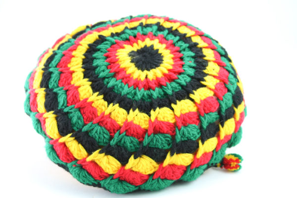 Crochet Rasta Tam Hat Dreadlocks Cap Style Green Yellow Red Reggae Colors