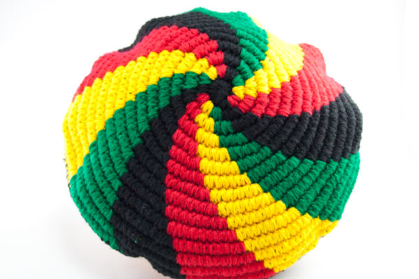 Rasta Tam Handknitted Dreadlocks Hat with Rasta Colors Spiral