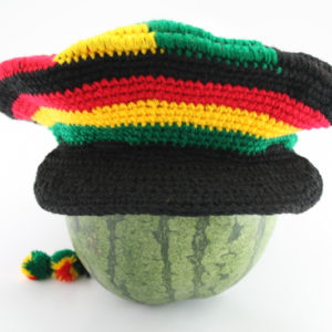 Rasta Shop Rasta Knit Hat with Vizor Green Yellow Red Spiral Dreadlocks Hat