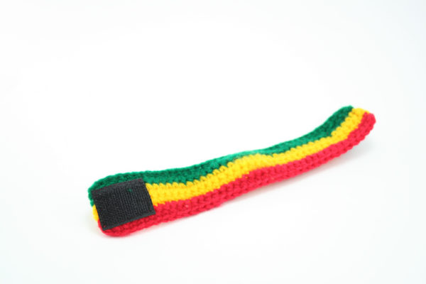 Crochet Rasta Bracelet Green Yellow Red Reggae Colors 8x1.5 inches