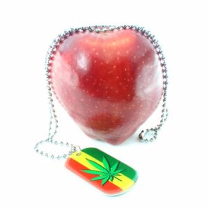 Cannabis Necklace on Green Yellow Red Colors