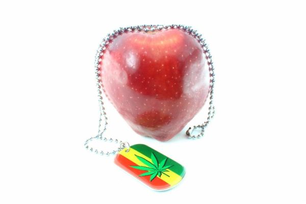 Cannabis Necklace on Green Yellow Red Colors