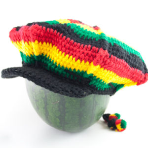 Crochet Rasta Cap for Dreadlocks Green Yellow Red Reggae Colors