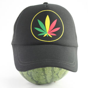 Rasta Shop Cannabis Leaf Cap Green Yellow Red Leaf Black Cap with Rasta Colors