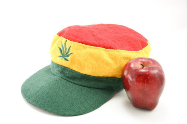 Rasta Cap Marijuana Leaf Organic Hemp Green Yellow Red Reggae Colors
