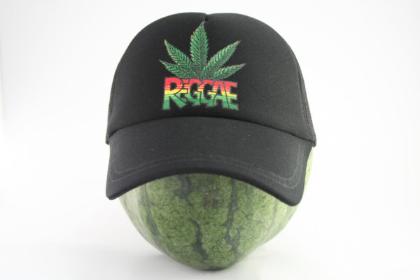 Rasta shop Reggae Cap, Black Cap with Reggae Printing and Marijuana Leaf