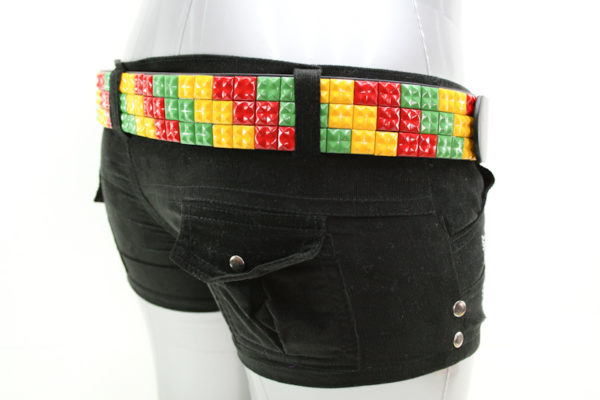 Rasta Colors Punk Leather Belt