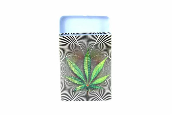 Rasta Cigarette Case Psycho Cannabis Leaf